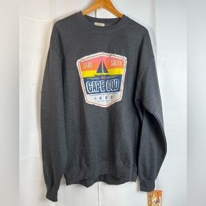 Jon Lauren Apparel Mens Graphic Pullover Sweatshirt Gray Size XL NWT